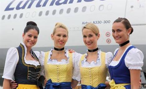 Lufthansa veste tripulação para a Oktoberfest